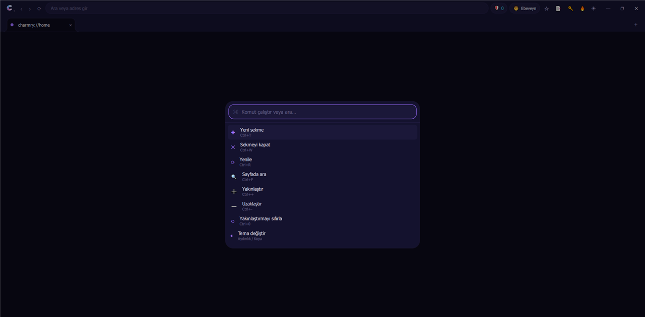 Command palette